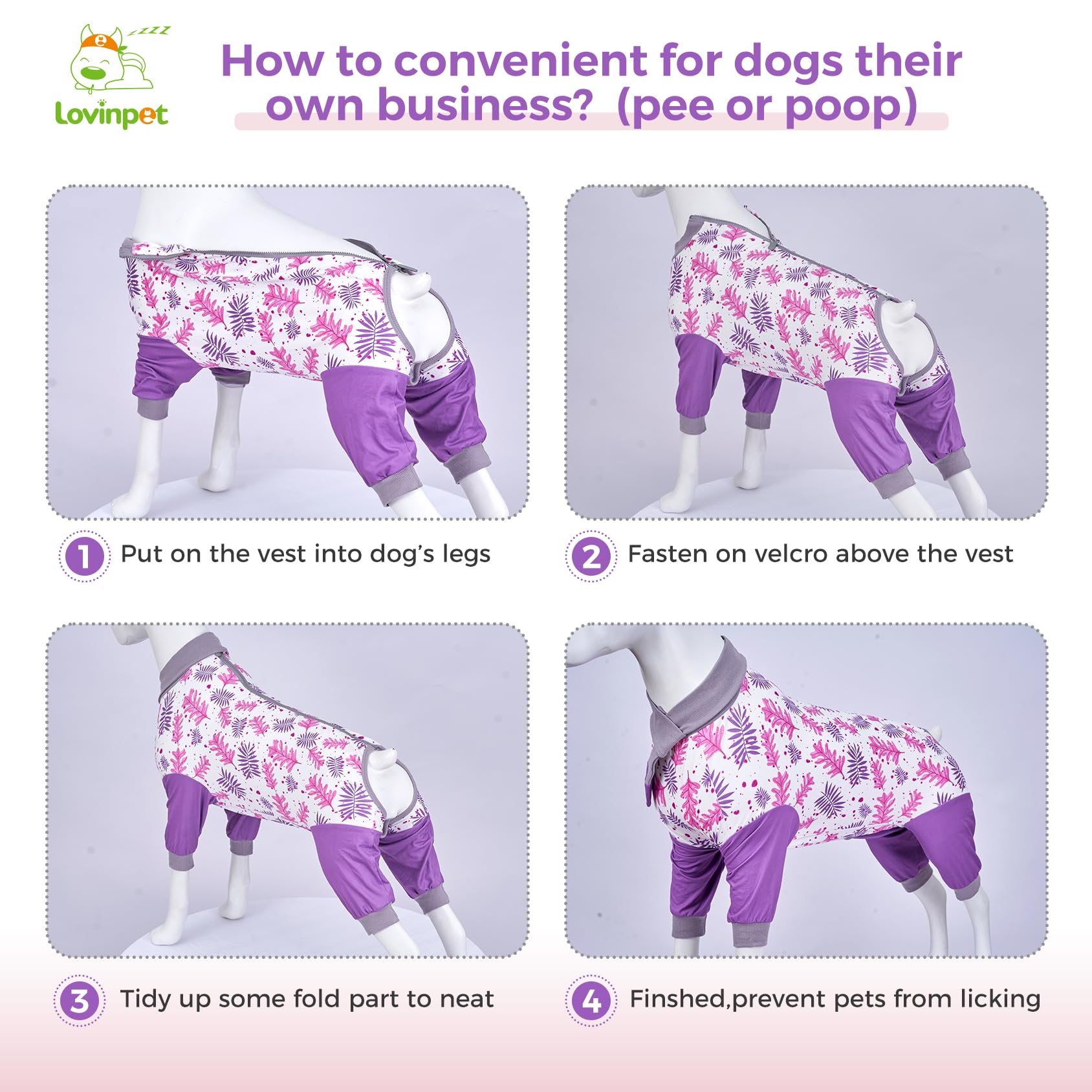 LovinPet Best Seller | Large Dog Recovery Suit - Full Coverage Post-Surgery Onesie