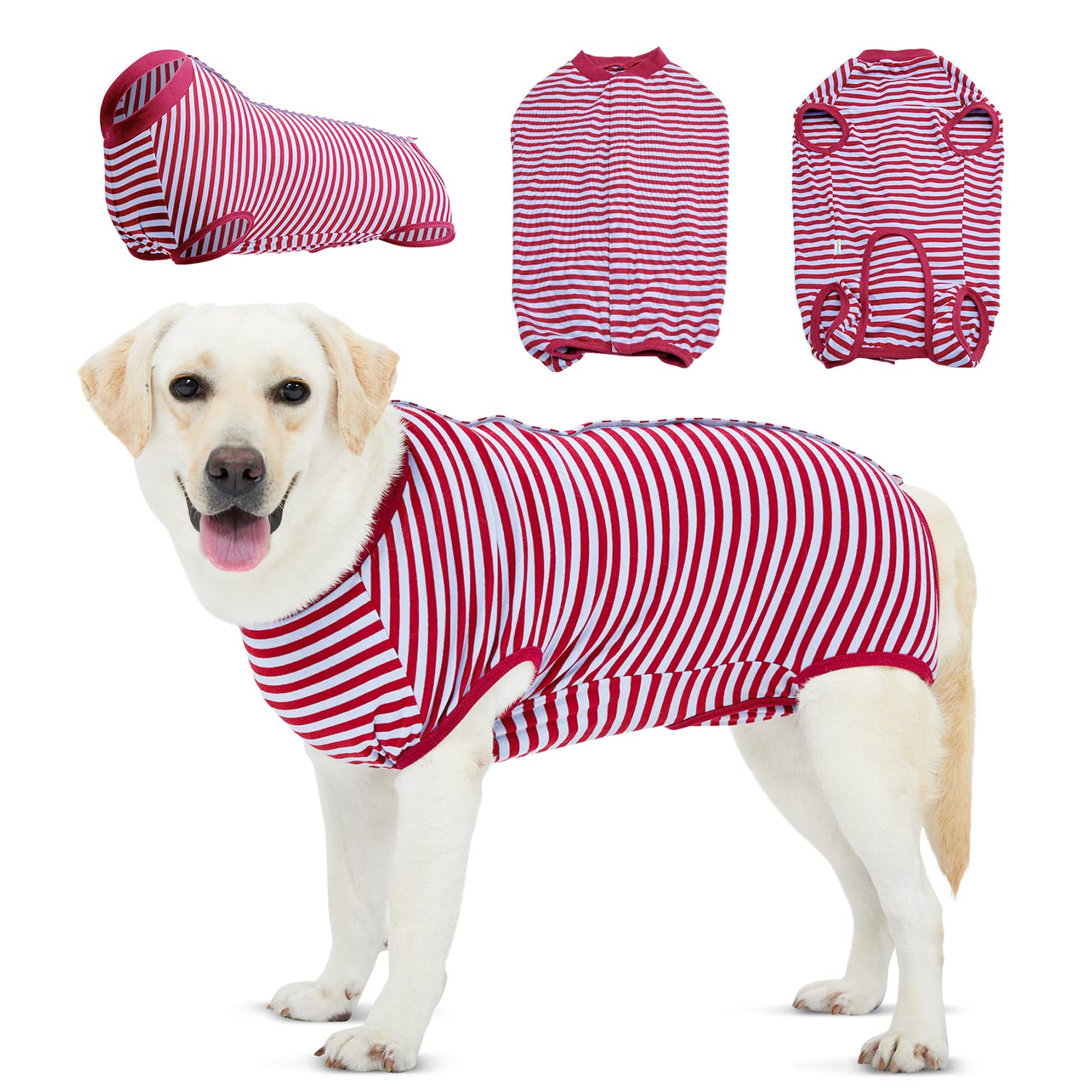 LovinPet Large Dog Post Recovery Suit - Nautical Stripes, Candy Stripes, Sporty Stripes Design