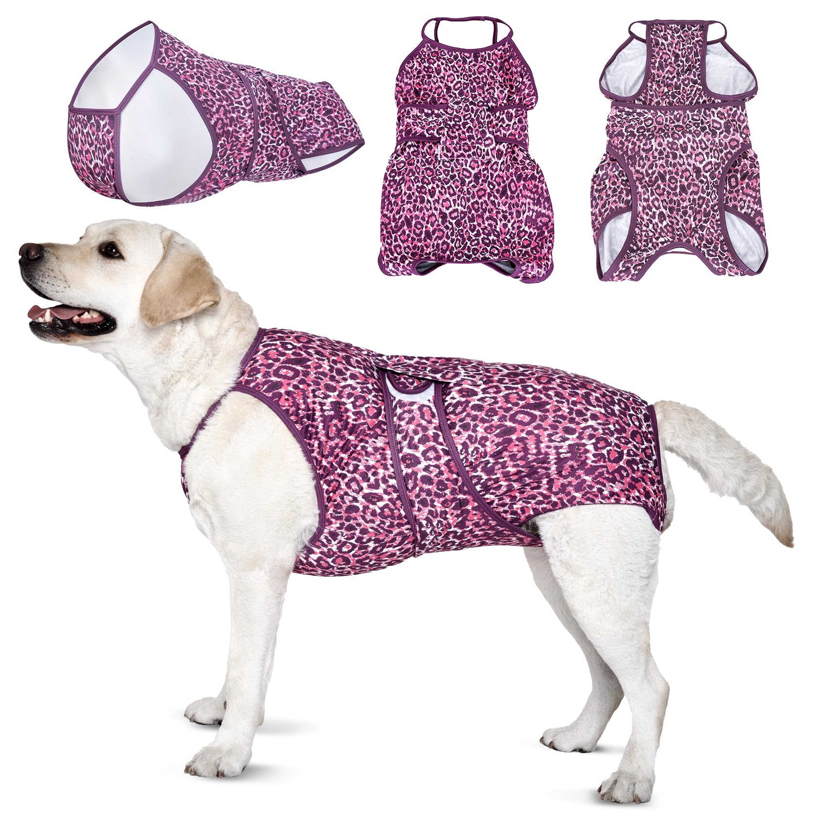 Leopard Pink Dog Recovery Suit Post-Surgery Comfort Onesie