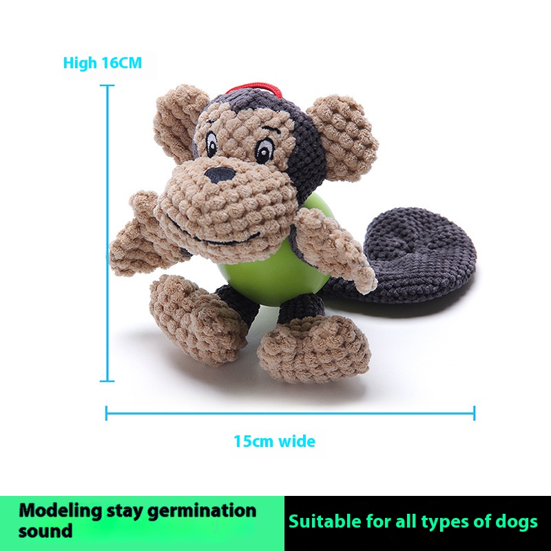 Dog toy monkey rhinoceros series Bite-resistant molar fabric rubber sounding pet toy