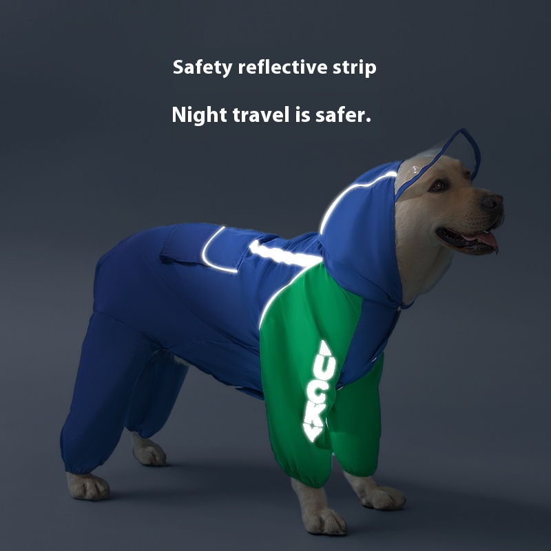 Medium & Big Dog Raincoat - Four-leg all-inclusive raincoat