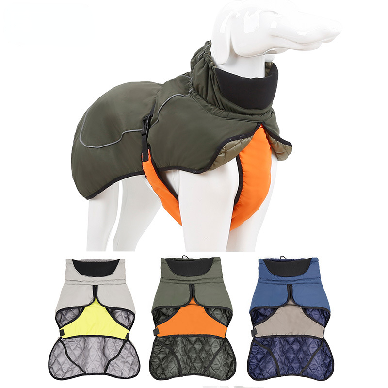 Pet autumn and winter thermal quilted thick jacket outdoor waterproof dog clothes jacket vest pet clothes