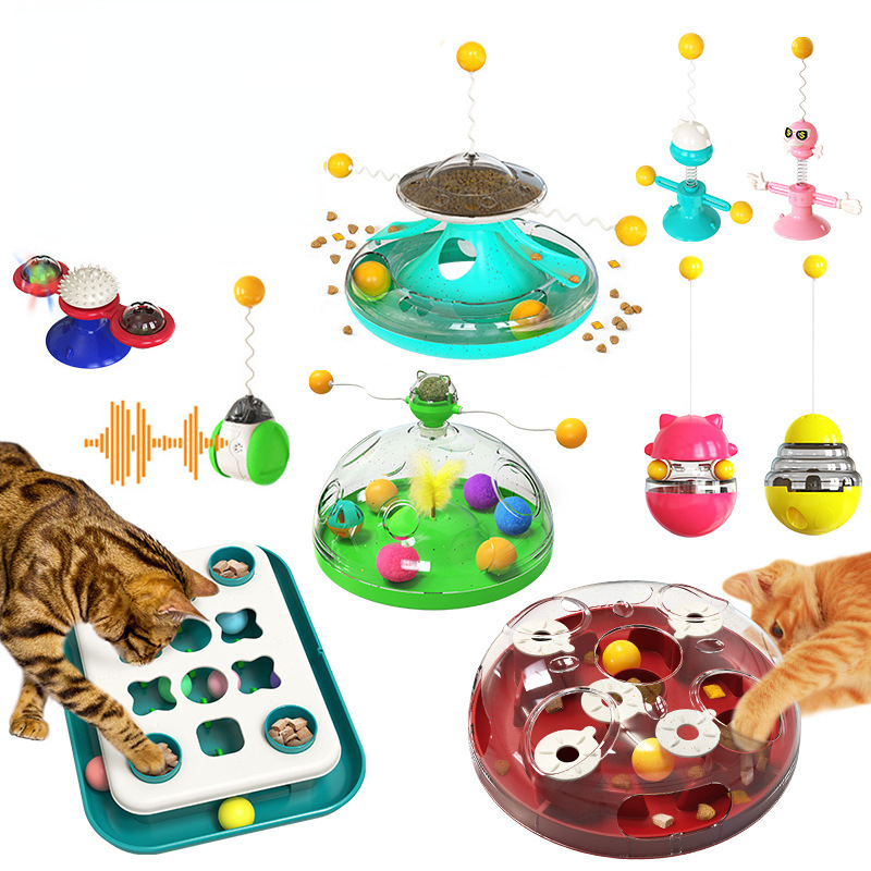 Cat teaser food dropping ball cat toys treasure chest