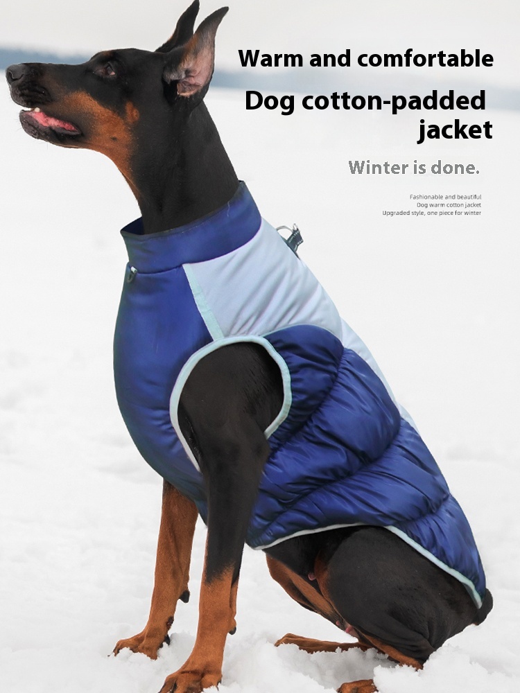 Dog clothes 2024 new winter clothes golden retriever thickened cotton-padded clothes German Shepherd Dubin large dog pet traction clothes
