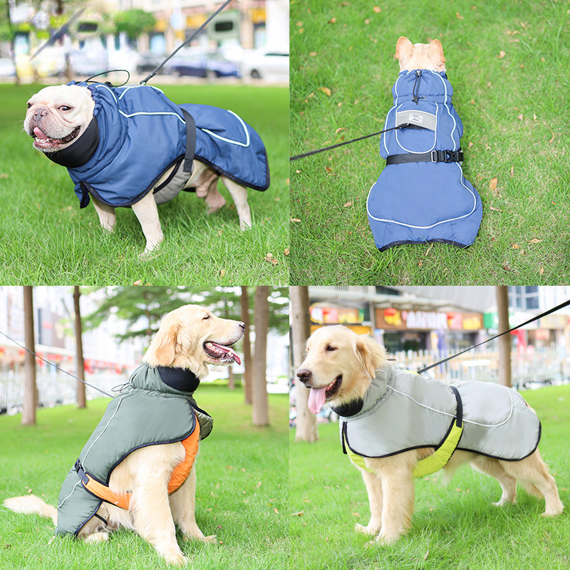 Pet autumn and winter thermal quilted thick jacket outdoor waterproof dog clothes jacket vest pet clothes