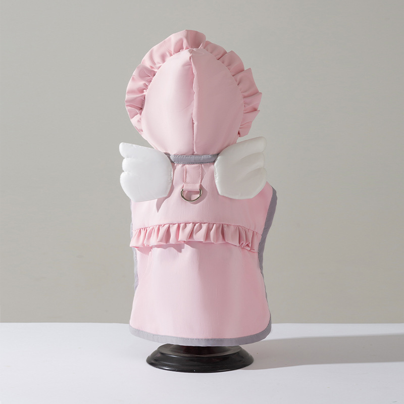 Minimalist candy color Angel raincoat small dog cat can lead spring and summer pet dog clothes