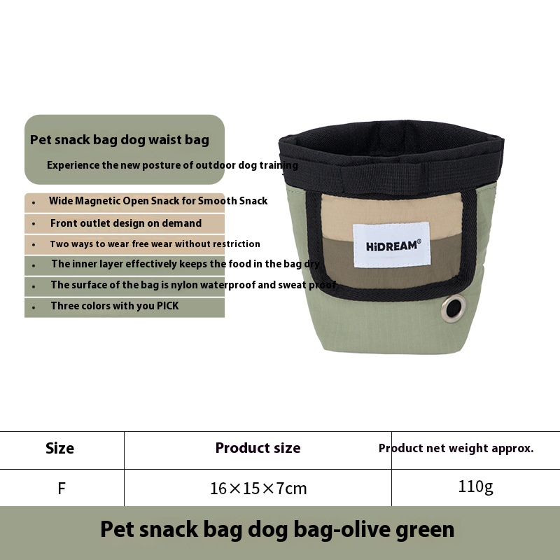 Pet portable bag compact pet snack bag dog training waist bag