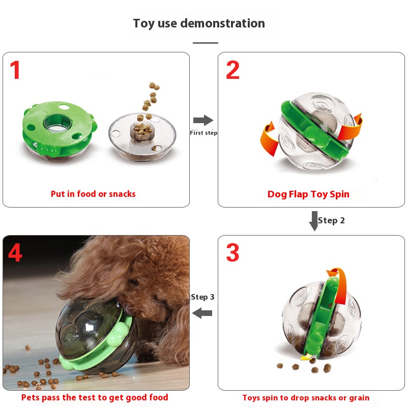 pet supplies toys turn food dropping ball Adjustable gear dog training leakage food feeder