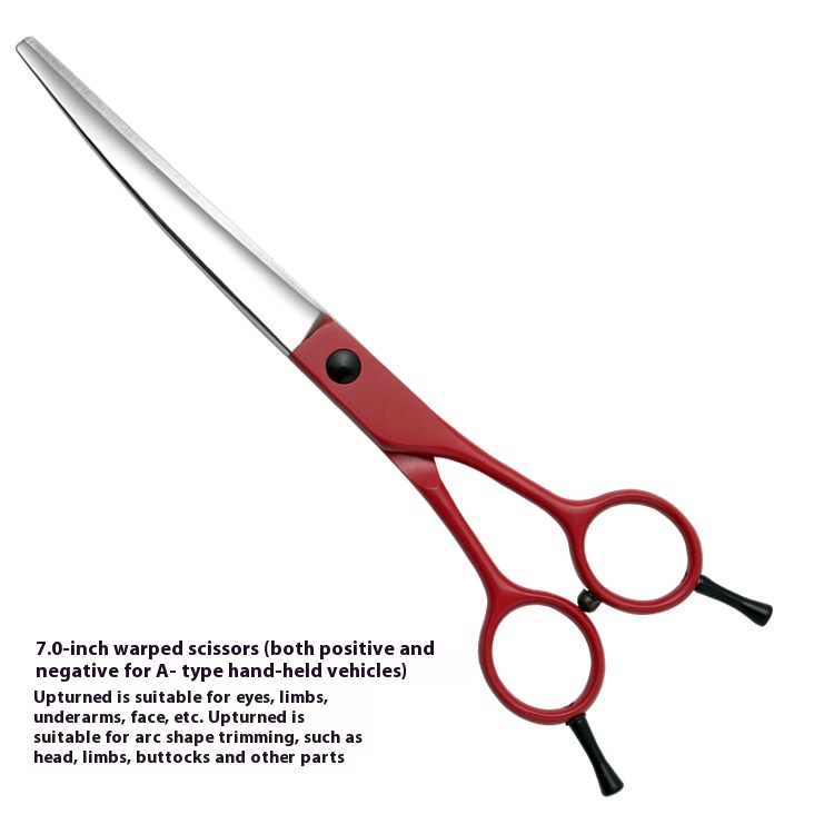 7-Inch Red Stainless Steel Pet Grooming Scissors Kit