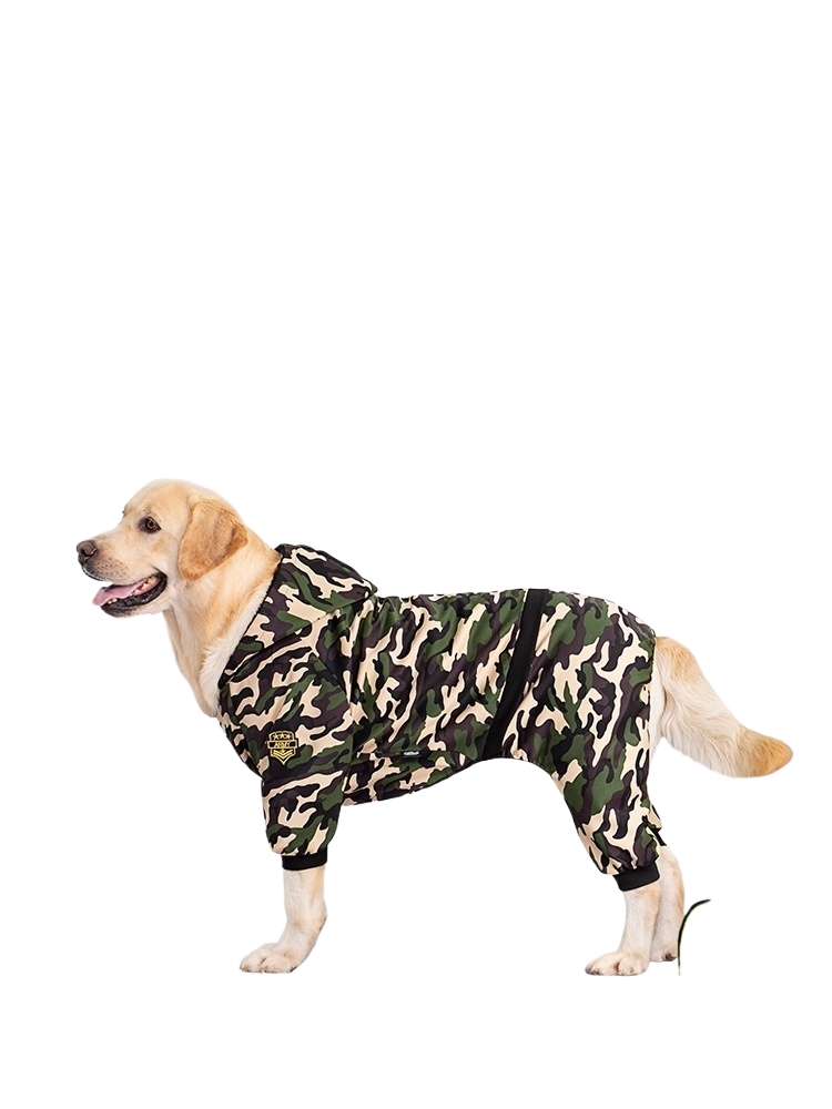 Pet clothes autumn and winter clothes golden retriever Labrador medium large dog clothes camouflage thermal four-legged pet clothing big dog clothes