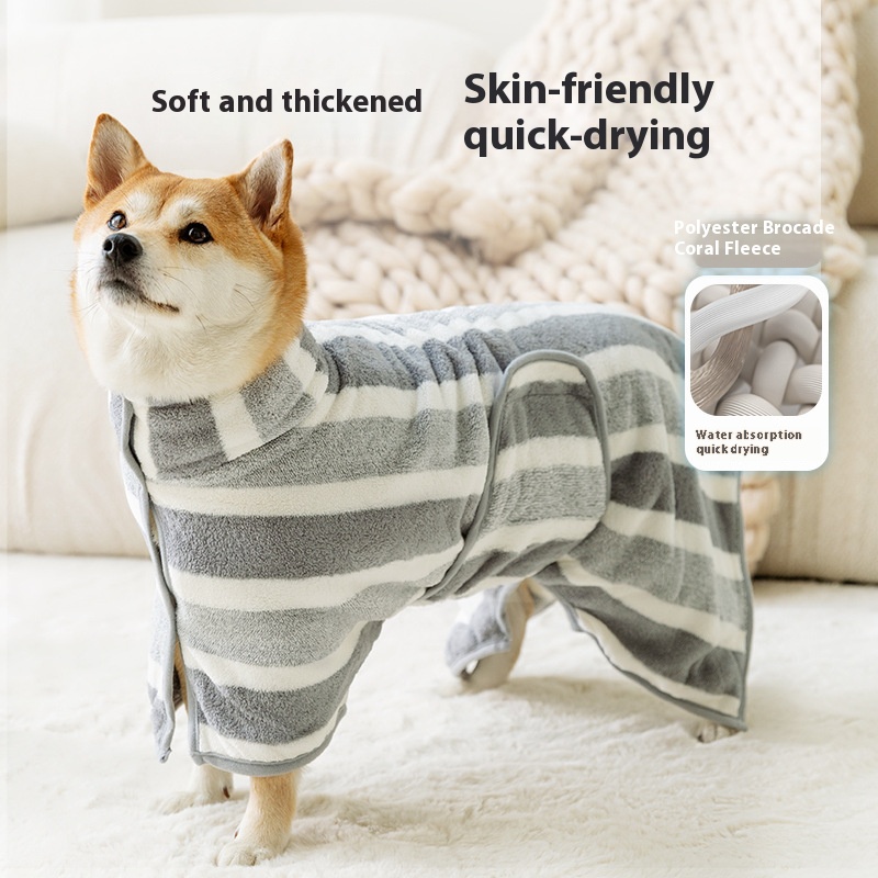 Pet bathrobe dog absorbent large bath towel golden wool towel medium large dog bath towel