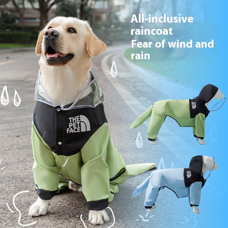 All-Inclusive Waterproof Dog Raincoat with Hood | Full-Body Rain Jacket for Large Breeds | Labrador, Golden Retriever