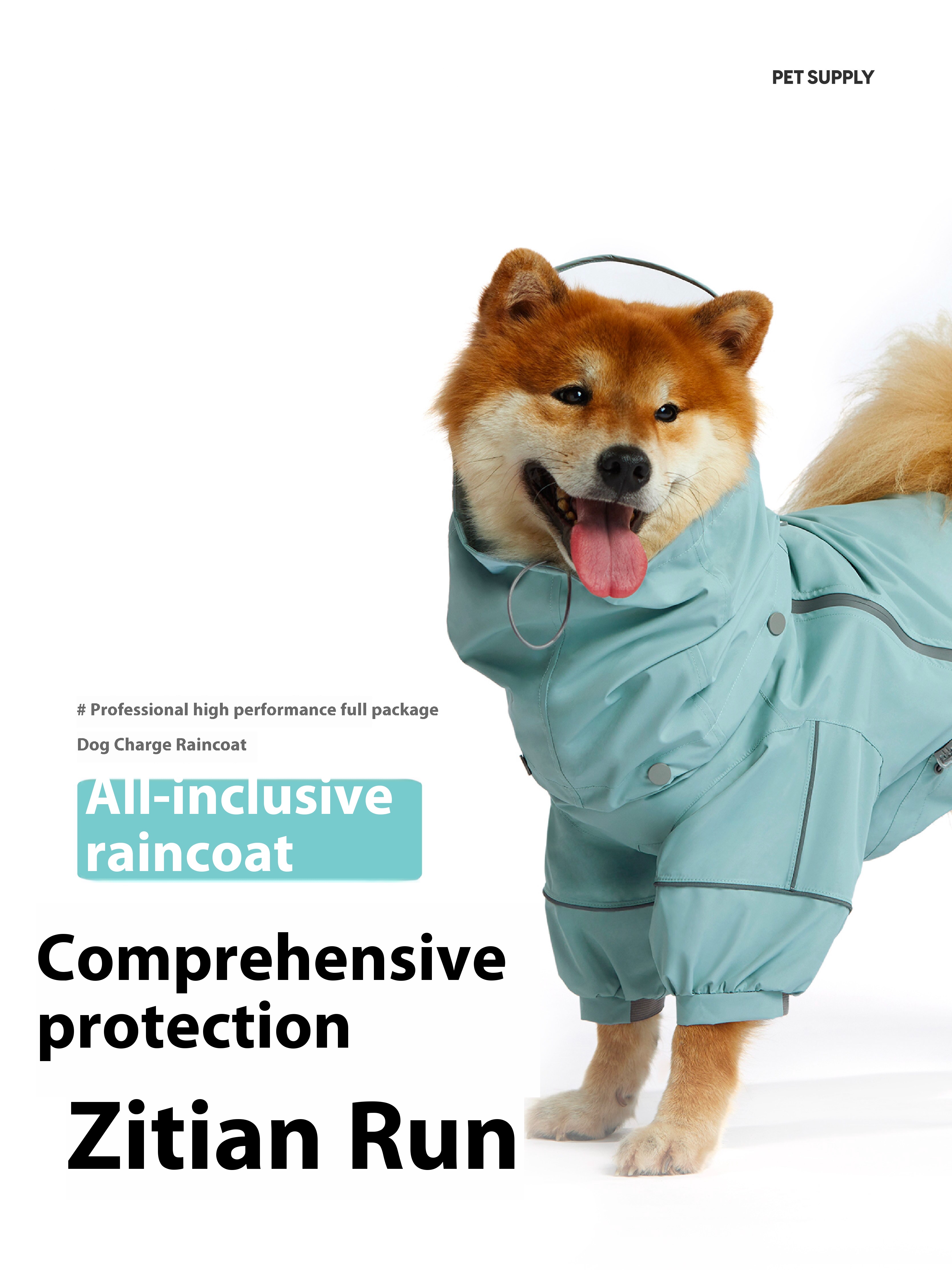 HydroRepel Waterproof Dog Raincoat with Hood | Full Coverage Dog Rain Suit for Medium & Large Breeds