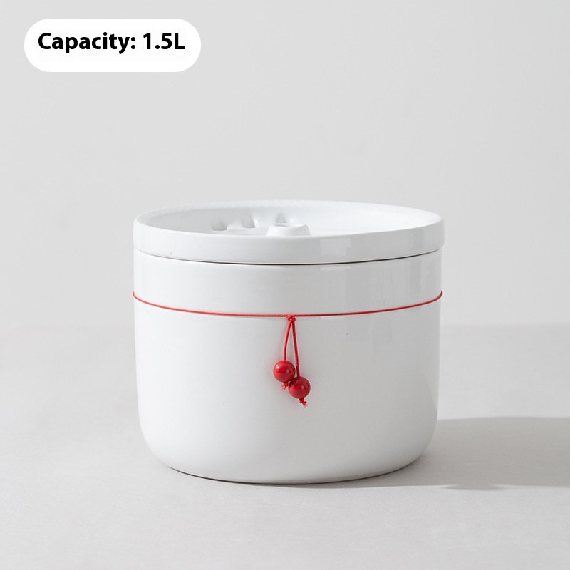 Pet black and white ceramic drink fountain cat live water circulation water dispenser dog drinking bowl teddy dog supplies