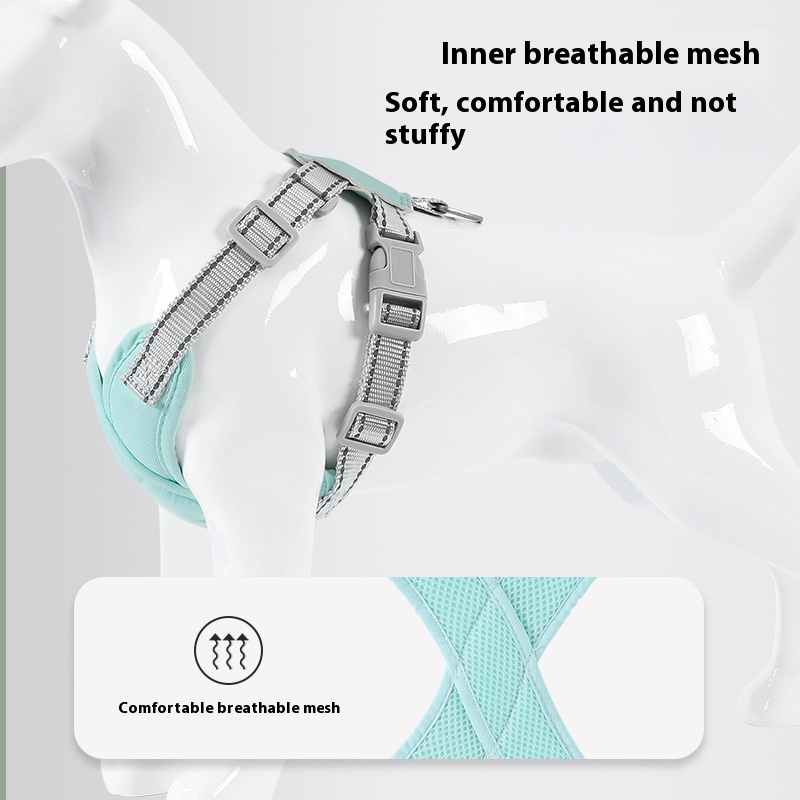 New dog hand holding rope vest-style small dog adjustable anti breaking loose reflective chest strap dog leash dog chain