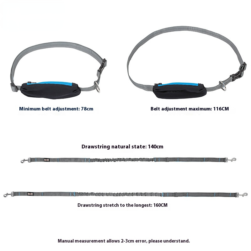 Dolemi running pet hand holding rope explosion-proof high elasticity dog out dog leash comfortable dog chain