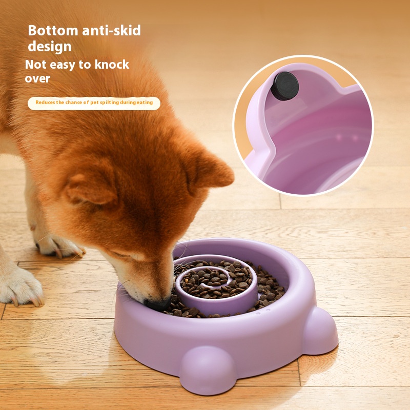 New pet slow feeding bowl non-slip anti-tumble dog anti-choke food basin super large capacity feeder Pet Bowl