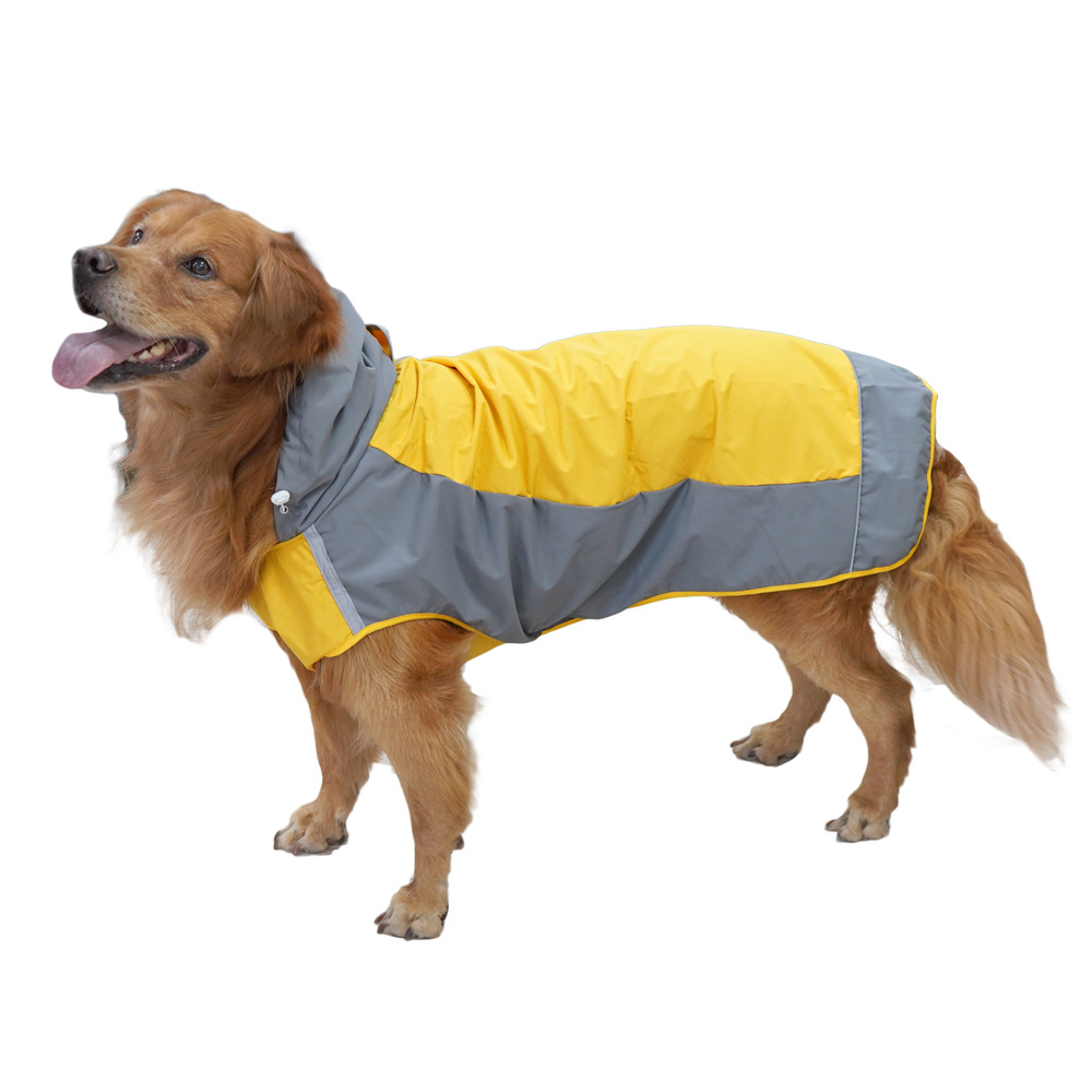Puppy dog raincoat poncho bellyband medium large dog golden retriever Labrador pet reflective waterproof clothes shell jacket