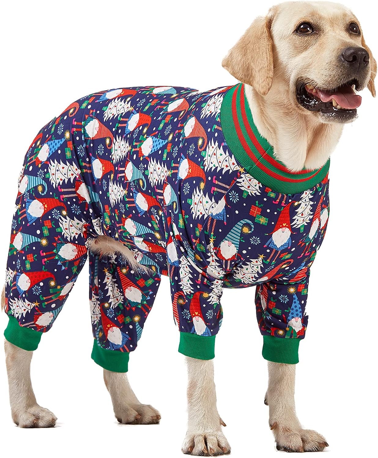 Festive Christmas Bow Pattern Large Dog Pajamas Suit