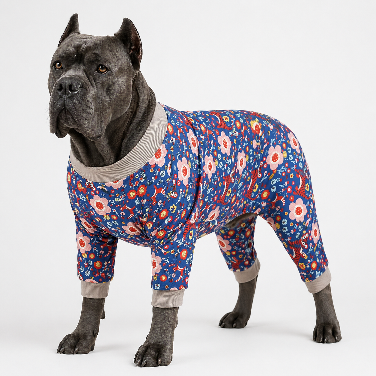 Tiger Garden Blue & Pink Dog PJs