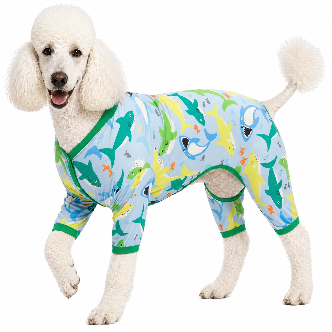 Big Bites Turquoise Print Dog Onesie