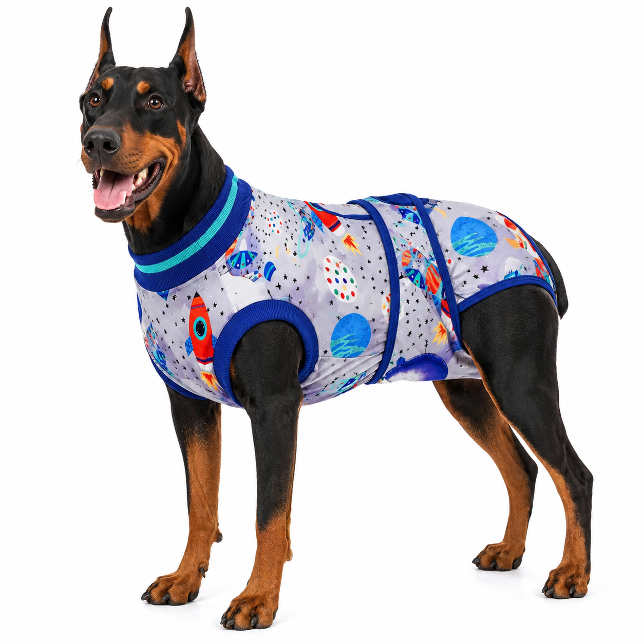 Recovery suits for male and female dogs- Cosmic & Space Print