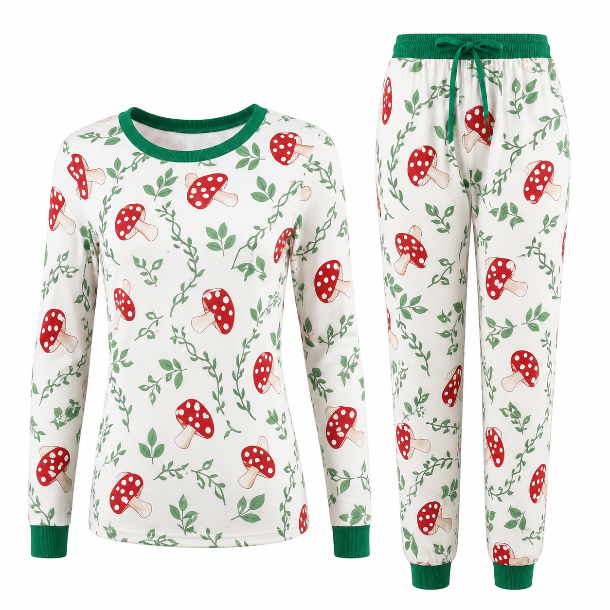 2-Piece Pet & Human Long Sleeve Pajama Set - Organic Veggies Prints