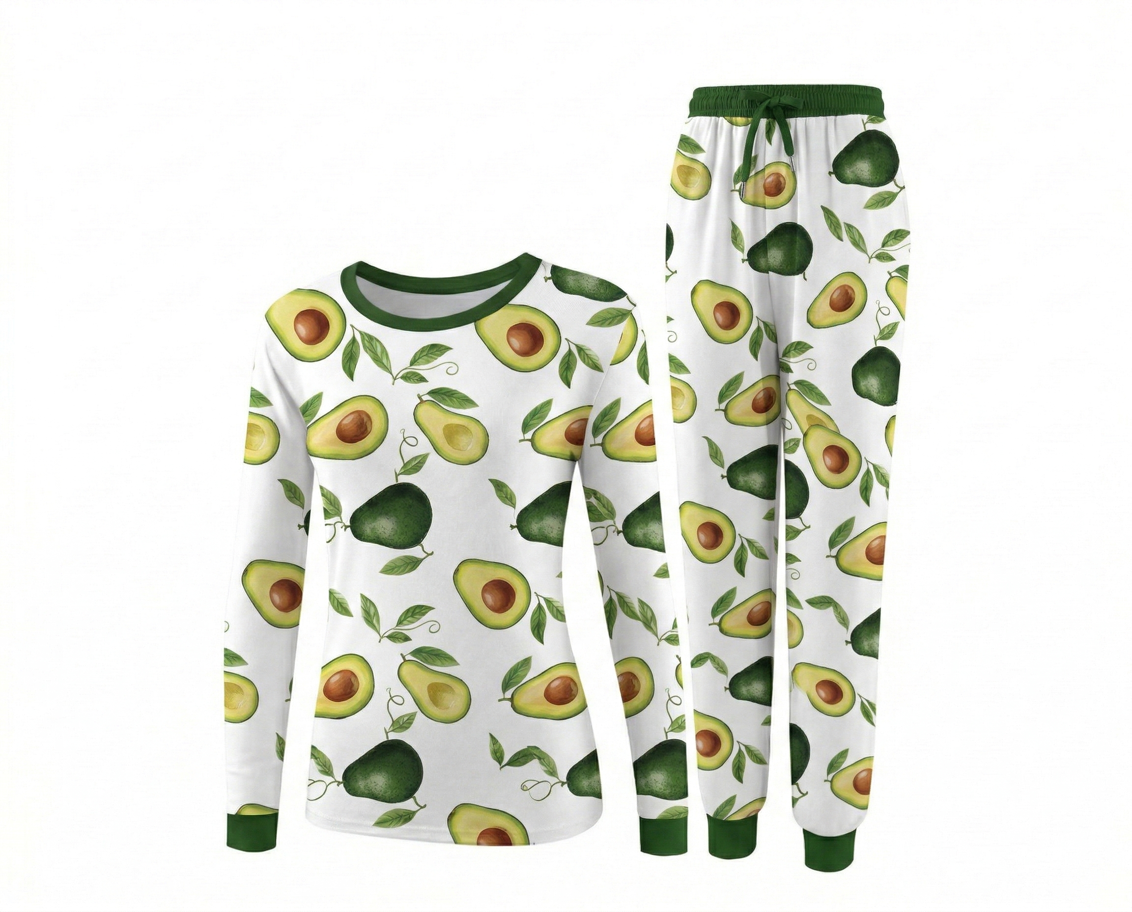 2-Piece Pet & Human Long Sleeve Pajama Set, Fruit & Veggie Print