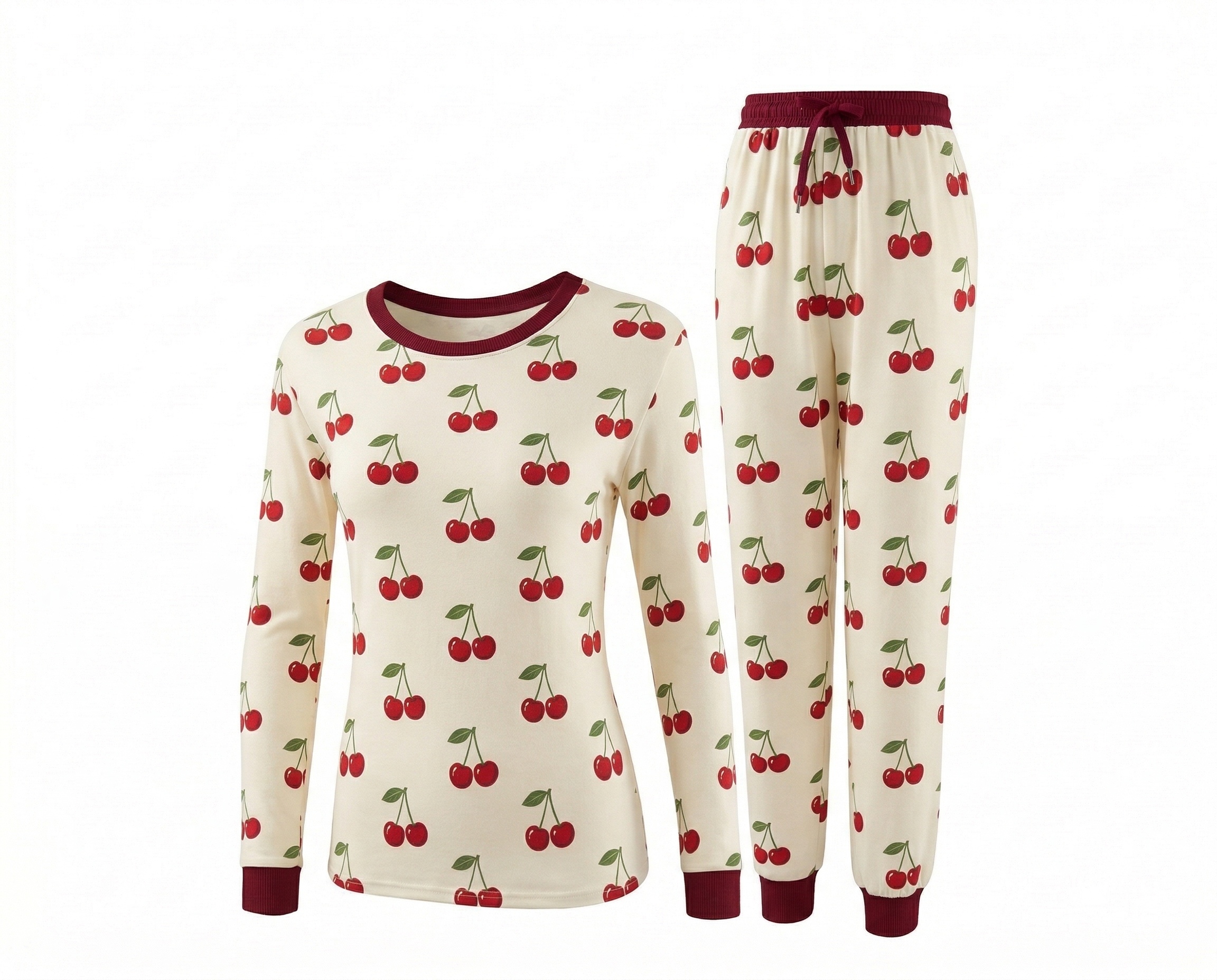2-Piece Pet & Human Long Sleeve Pajama Set, Fruit Print