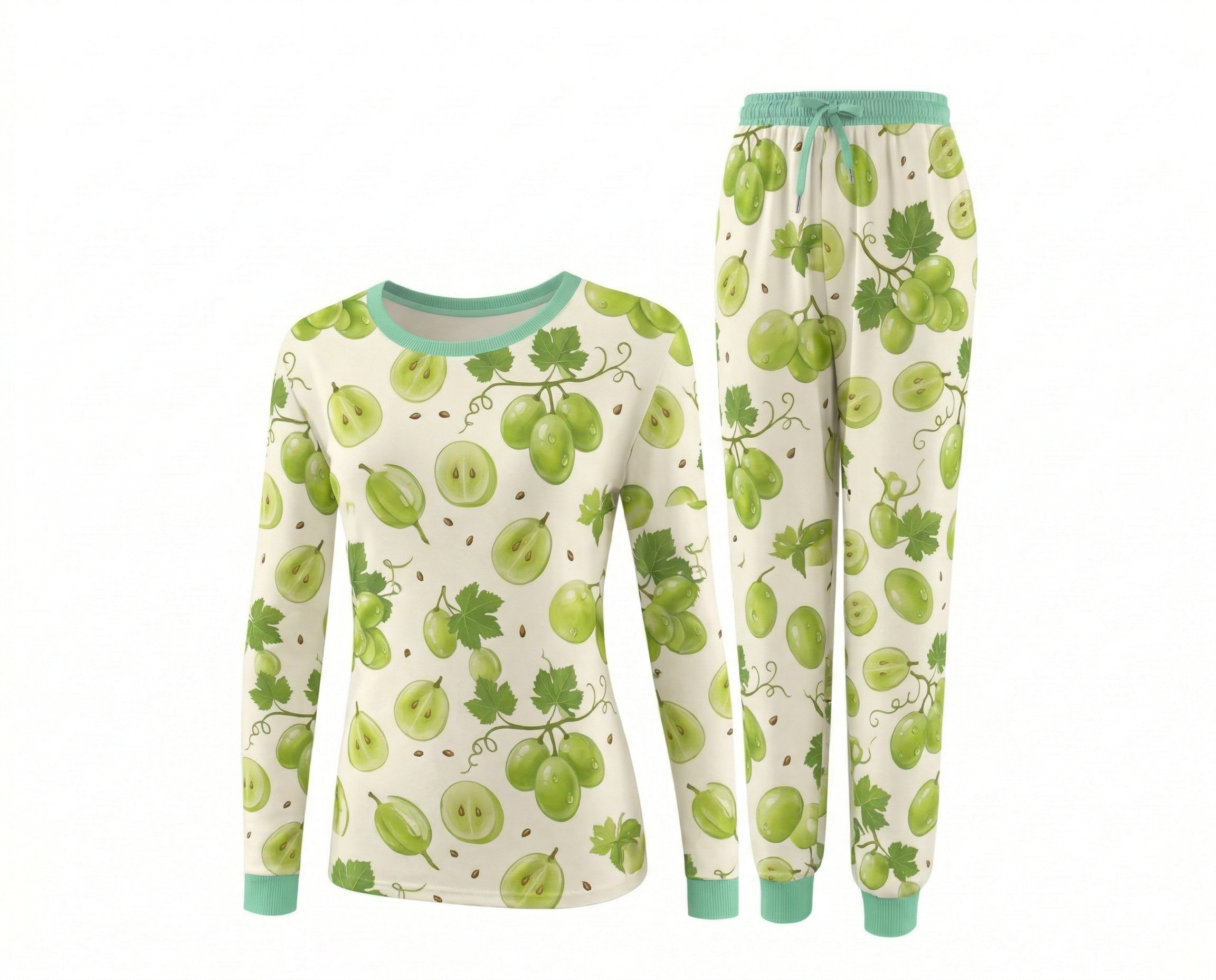 2-Piece Pet & Human Long Sleeve Pajama Set, Fruit Print