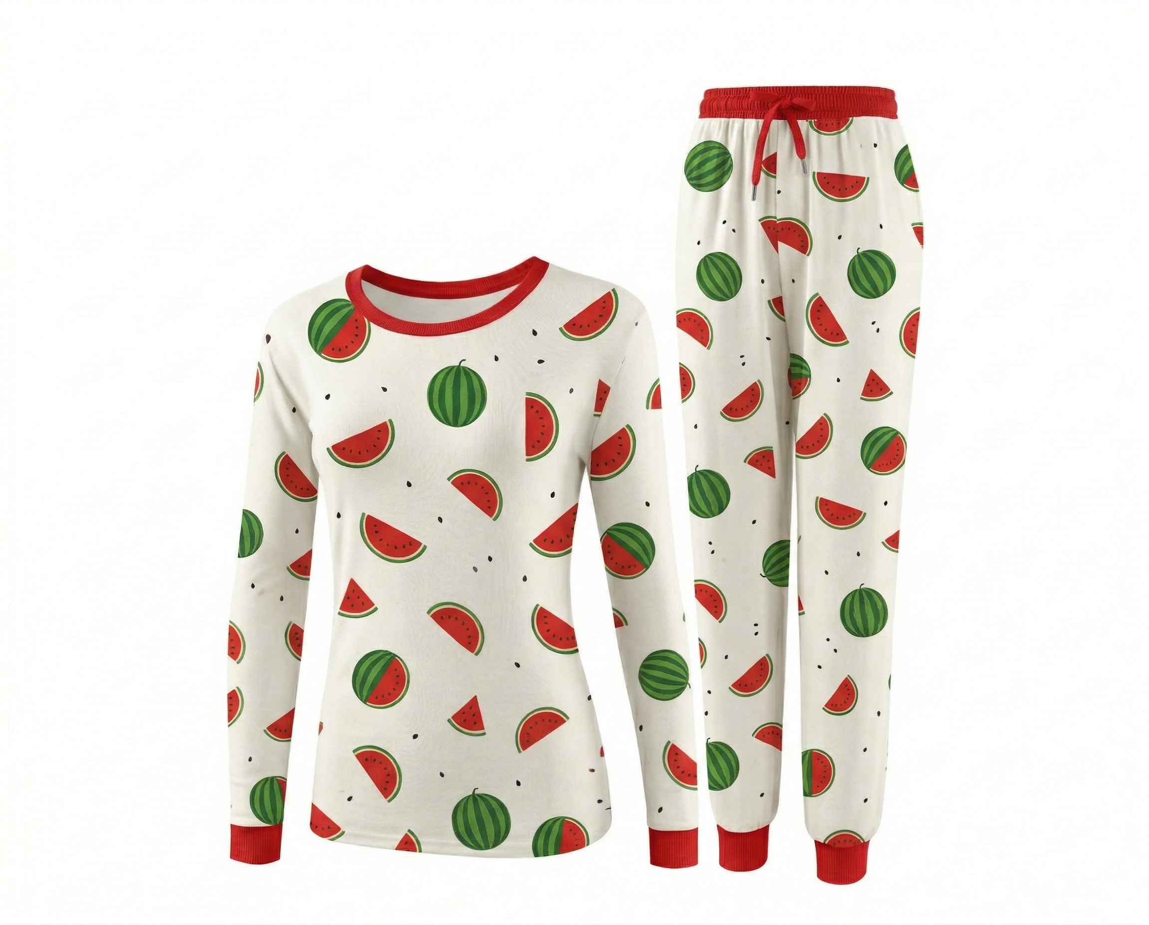 2-Piece Pet & Human Long Sleeve Pajama Set, Fruit Print