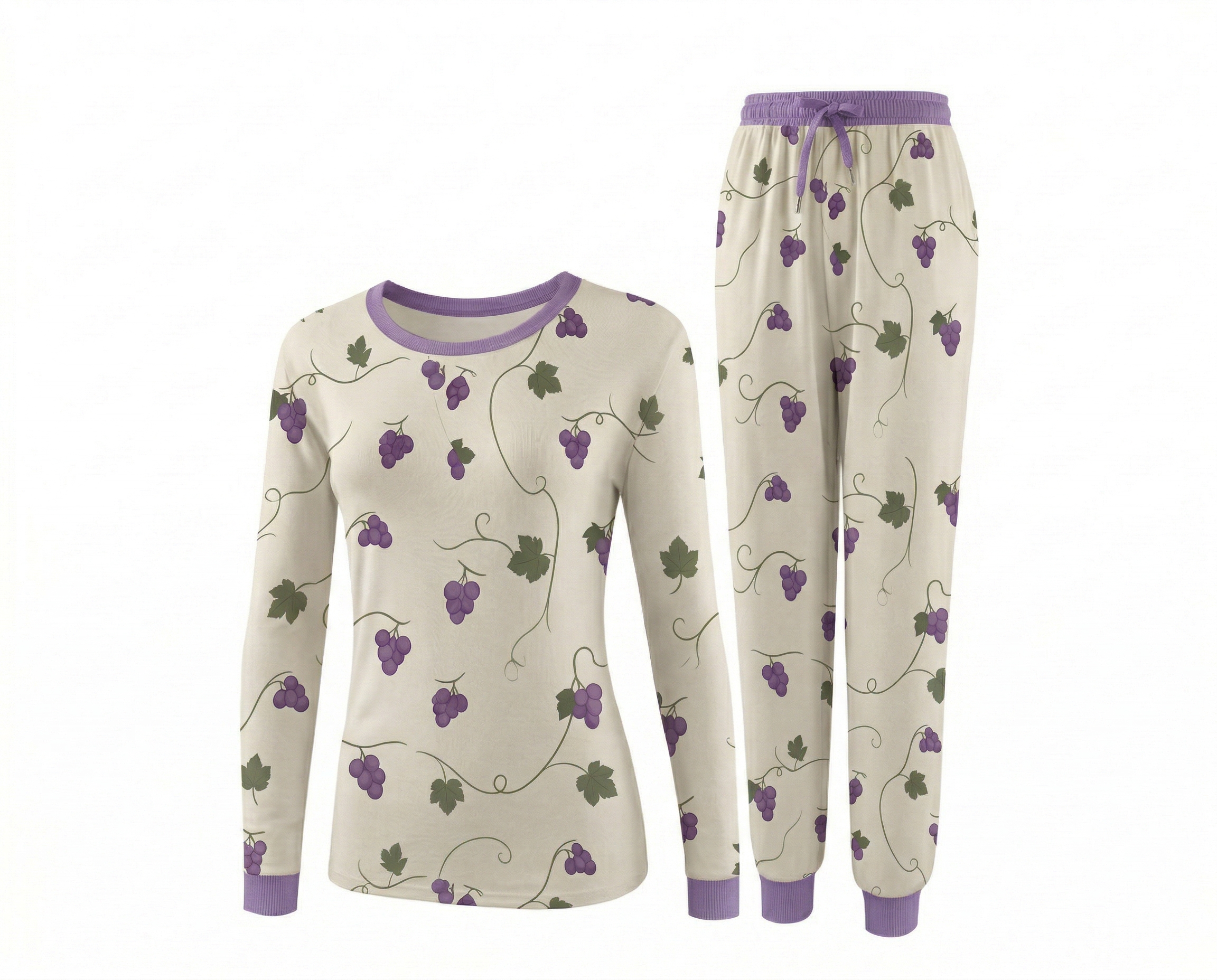 2-Piece Pet & Human Long Sleeve Pajama Set, Fruit Print