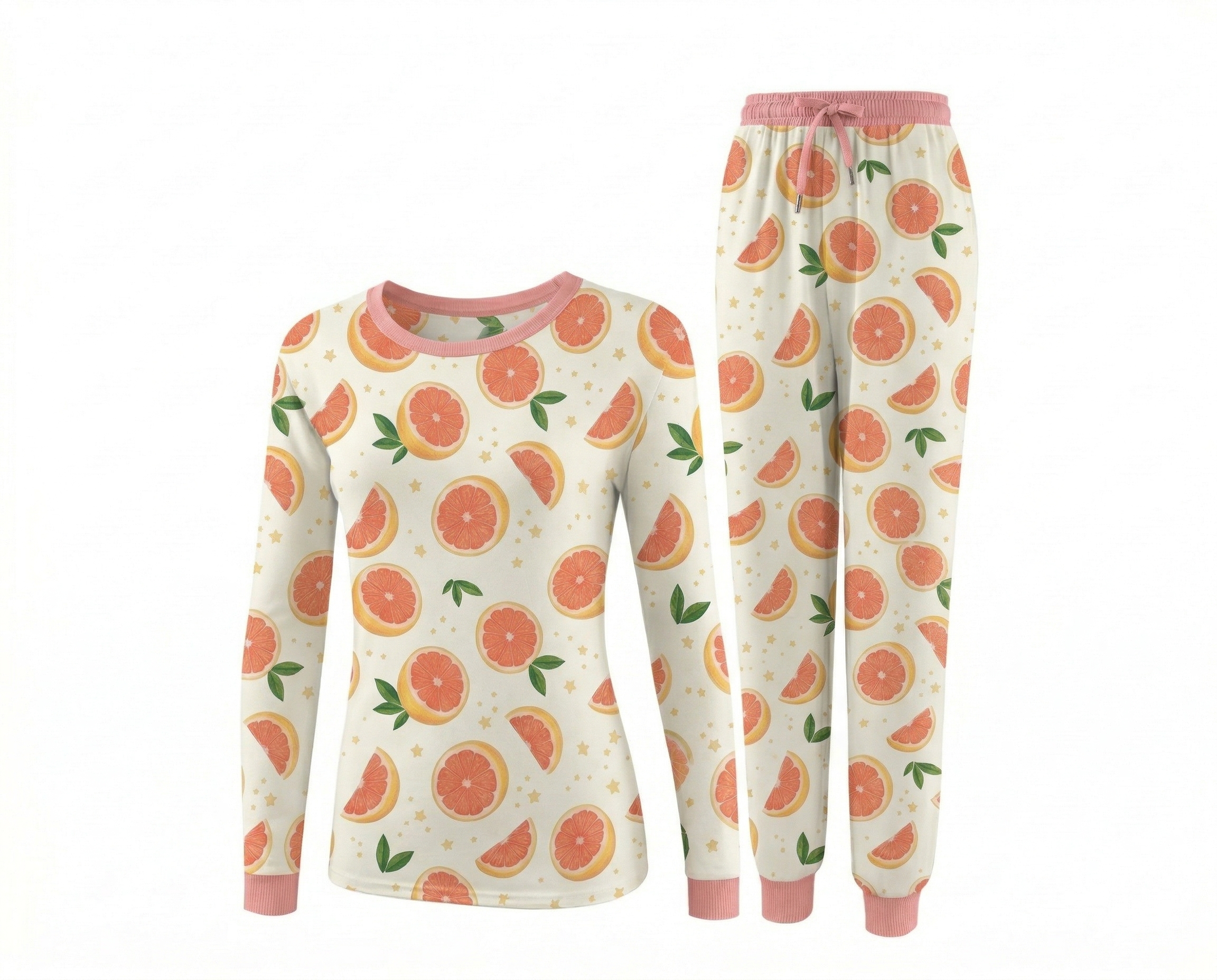 2-Piece Pet & Human Long Sleeve Pajama Set, Fruit Print