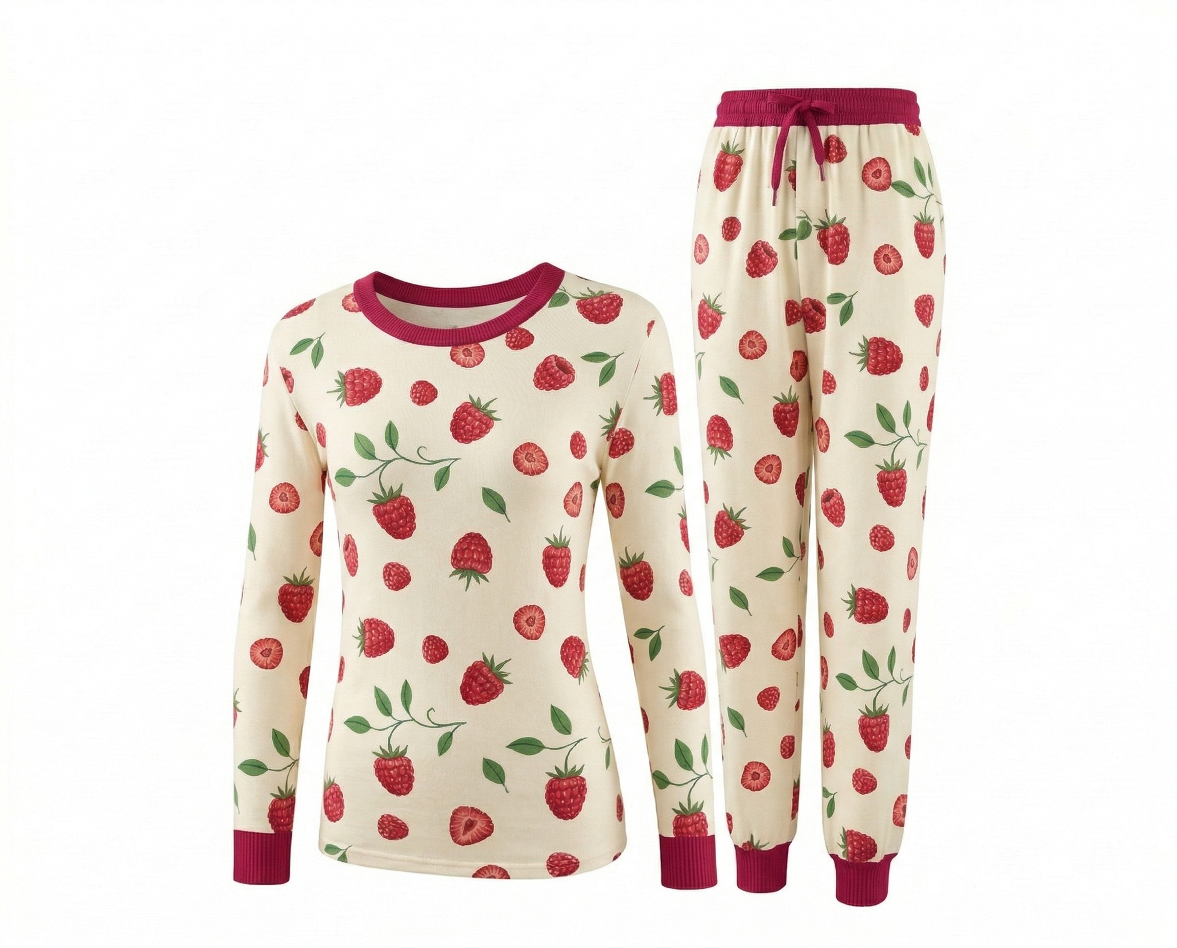 2-Piece Pet & Human Long Sleeve Pajama Set, Fruit Print