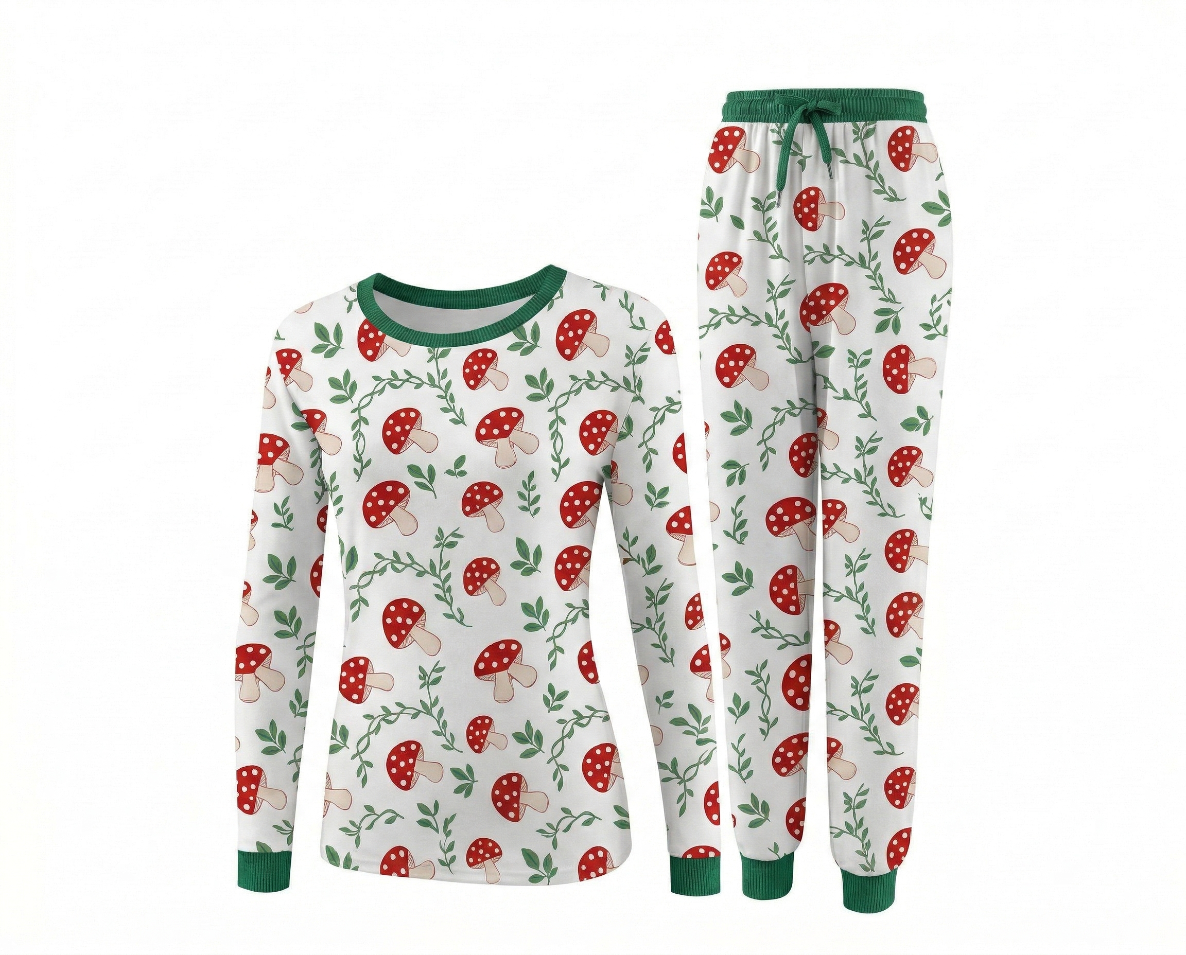 2-Piece Pet & Human Long Sleeve Pajama Set, Fruit & Veggie Print