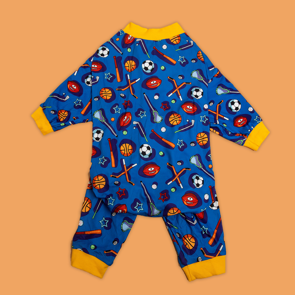 LovinPet Dog Onesies for Large Dogs, Dog Pajamas for Large Dogs, Lightweight Strecchy Fashion Sports Allover Blue Multi Prints Dog Onesie for Surgery, UV Protection, Easy Wearing Adorable Dog Jumpsuit