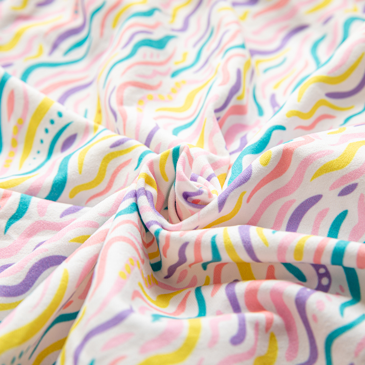 LovinPet Large Dog Pajamas Onesie with Skirt Tie - Colorful Wave Pattern Design