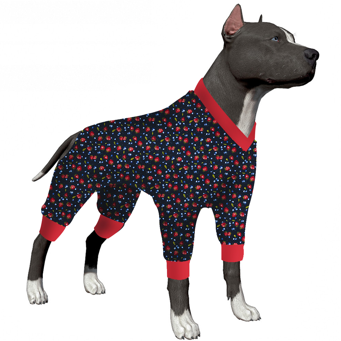 LovinPet Large Dog Post Recovery Suit - Little Roses Floral Pattern