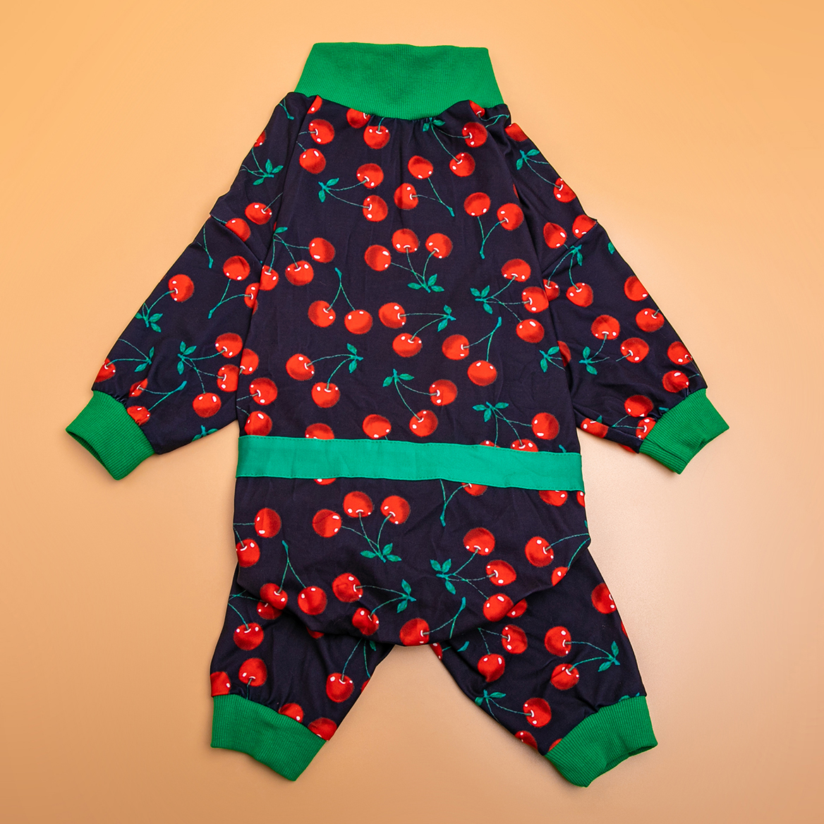 LovinPet Large Dog Pajamas Onesie - Cherry Pattern Sleepwear for Big Dogs