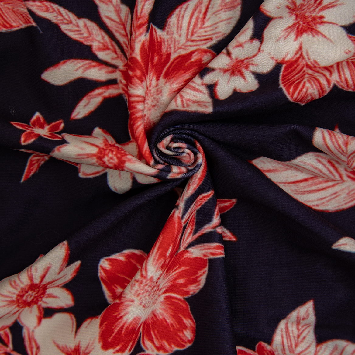 LovinPet Dog Recovery Bodysuit Pajama - Dark Teal with Red Wildflower Pattern