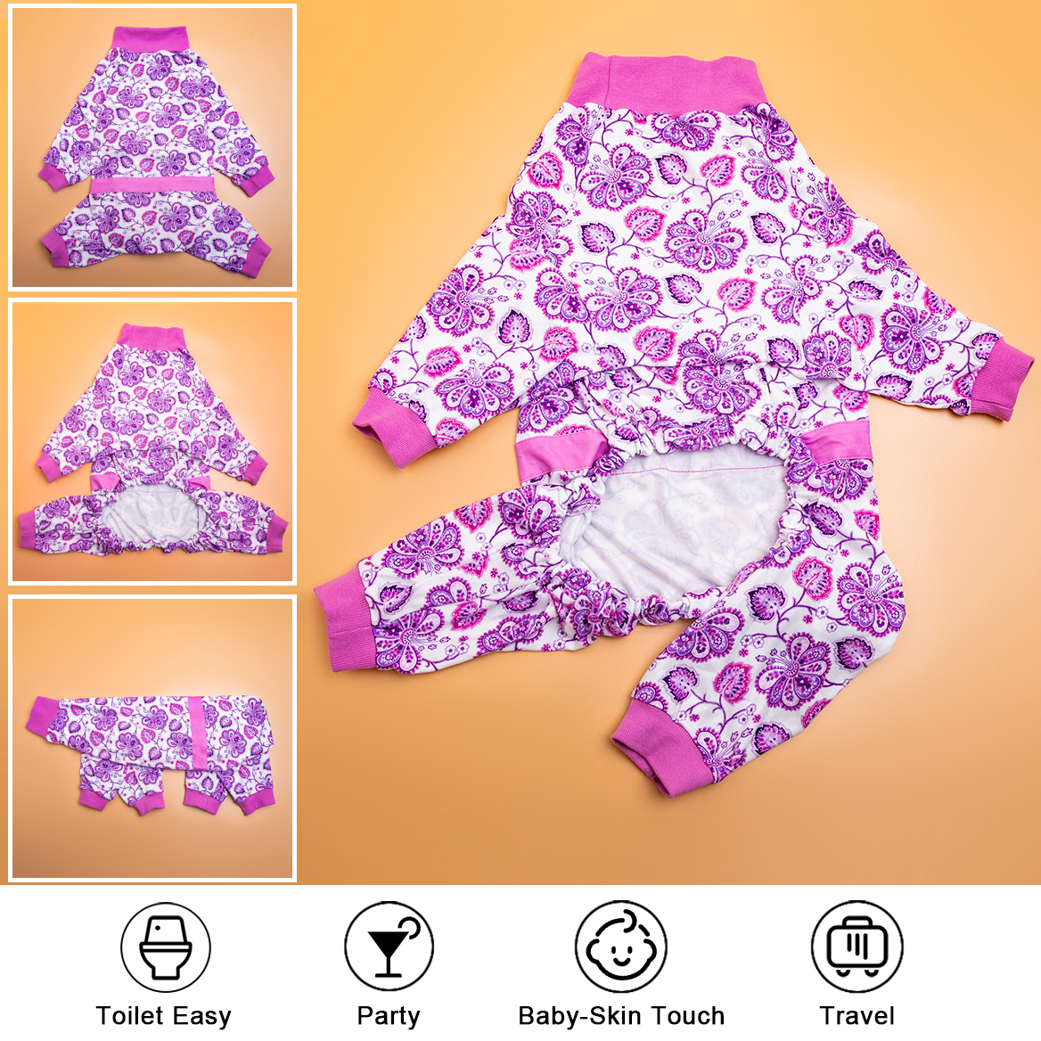 Comfortable Full-Body Dog Onesie - Surgical & Belly Protection Dog Pajamas