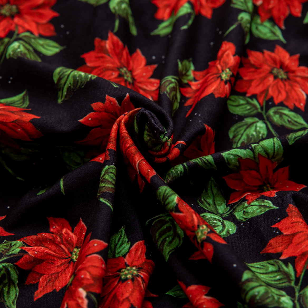 LovinPet Large Dog Pajamas Onesie - Festive Poinsettia Holiday Design