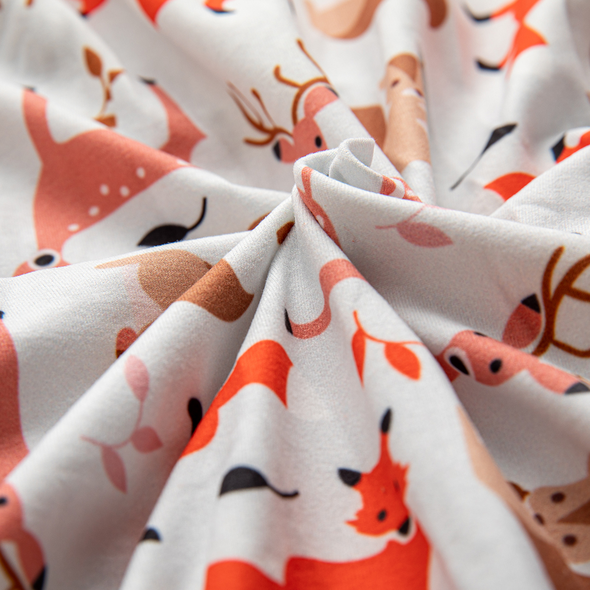 LovinPet Large Dog Pajamas Onesie - Woodland Animal Design with Bright Orange Accents