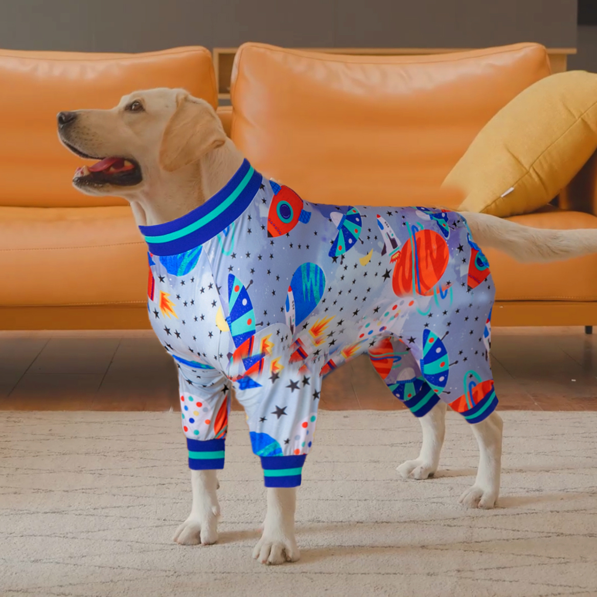 LovinPet Large Dog Post Recovery Suit - Space Adventure Theme