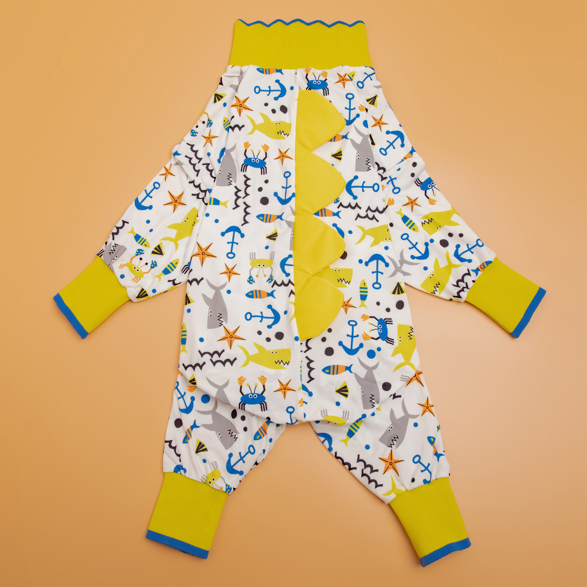 LovinPet Large Dog Post Recovery Suit - Dinosaur Spikes & Marine Adventure Design