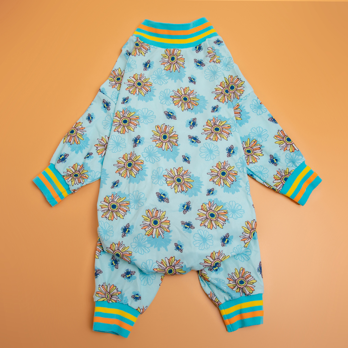 LovinPet Large Dog Pajamas Onesie - Sunflower and Daisy Floral Sleepwear for Big Dogs