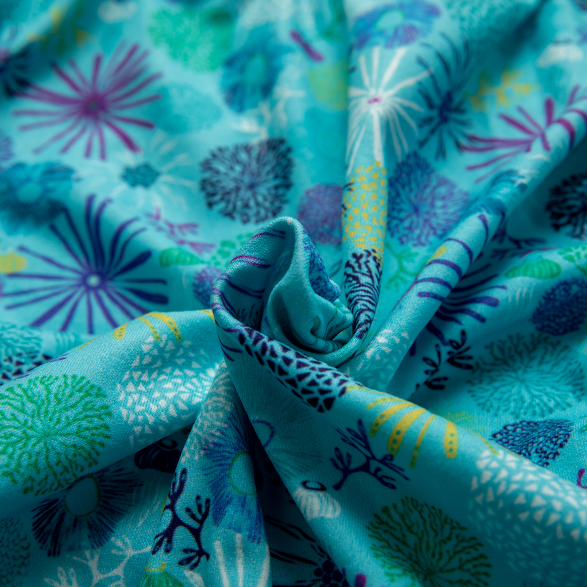 LovinPet Dog Recovery Suit Pajama Onesie - Sea-Blue Coral Pattern