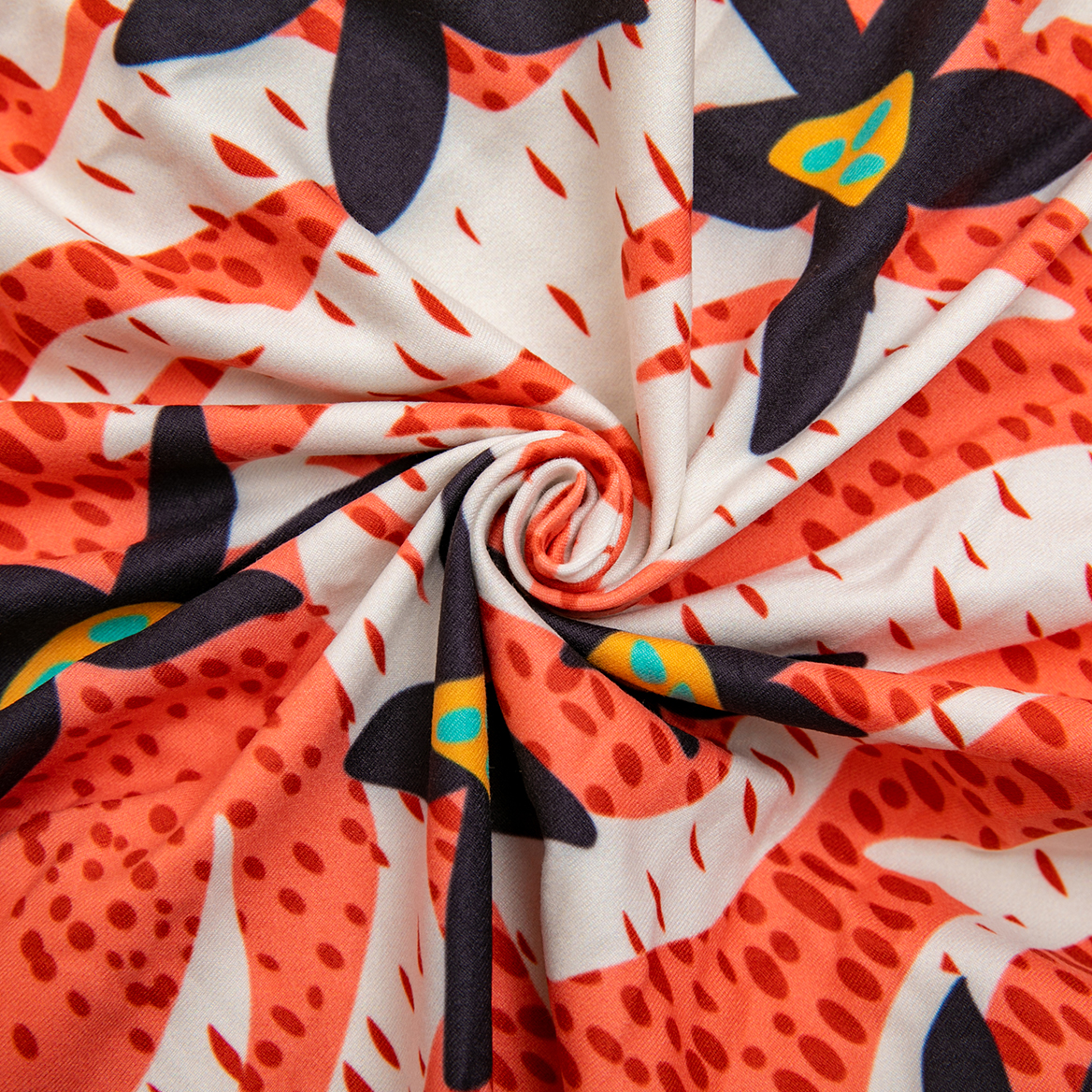 LovinPet Large Dog Post Recovery Suit - Abstract Orange & Black Floral Design