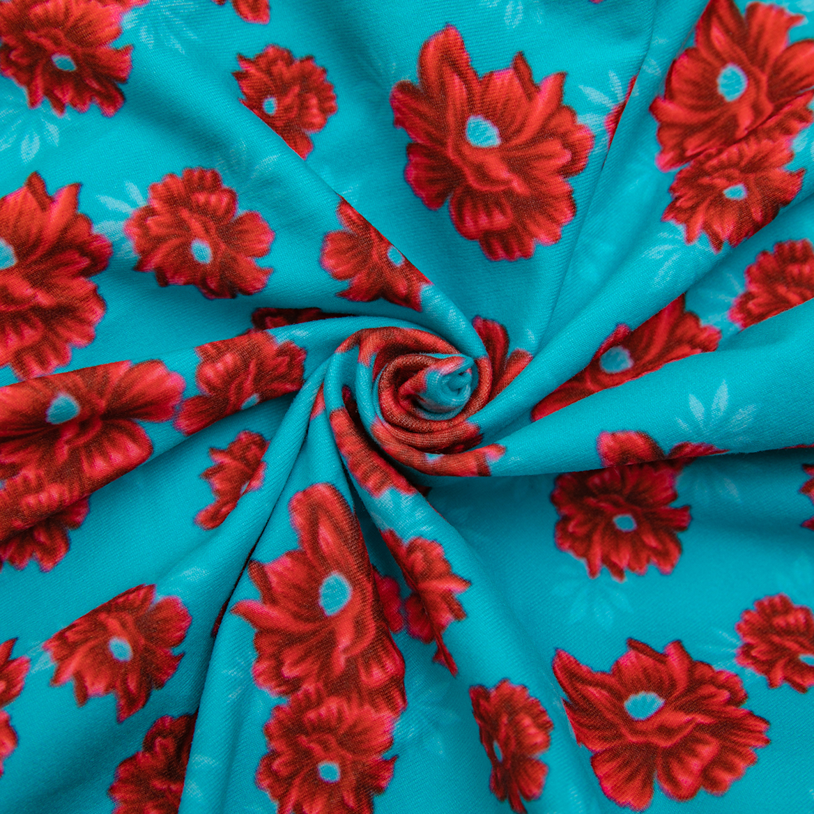 Orange with Red Floral Pattern Dog Recovery Bodysuit for Large Breeds