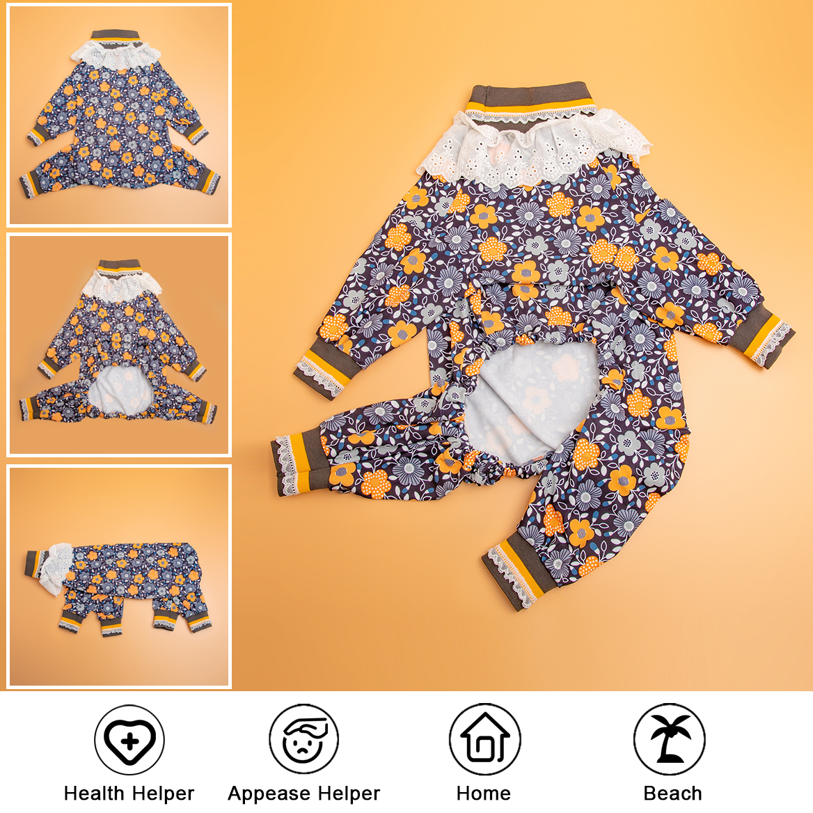 LovinPet Elegant High-Collar Design Dog Recovery Onesie for Medium to Large Breeds